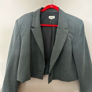 Open Edit Gray Cropped Blazer